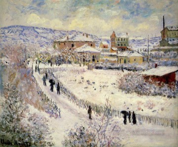 クロード・モネ Painting - 雪の中のアルジャントゥイユの眺め クロード・モネ